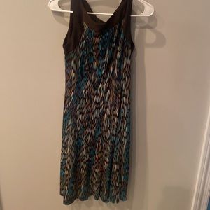 Blue and brown dress